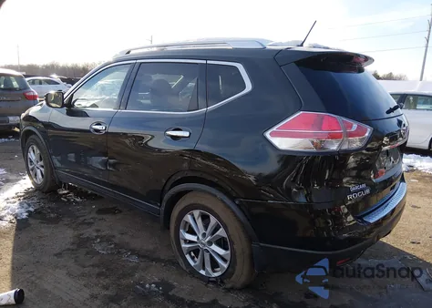 2015 Nissan Rogue Sv z USA, uszkodzony, nr VIN KNMAT2MT7FP582805